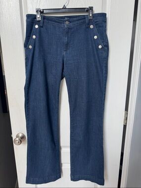 Women’s Gap Dark Blue Wide Leg Jeans with Button Detail